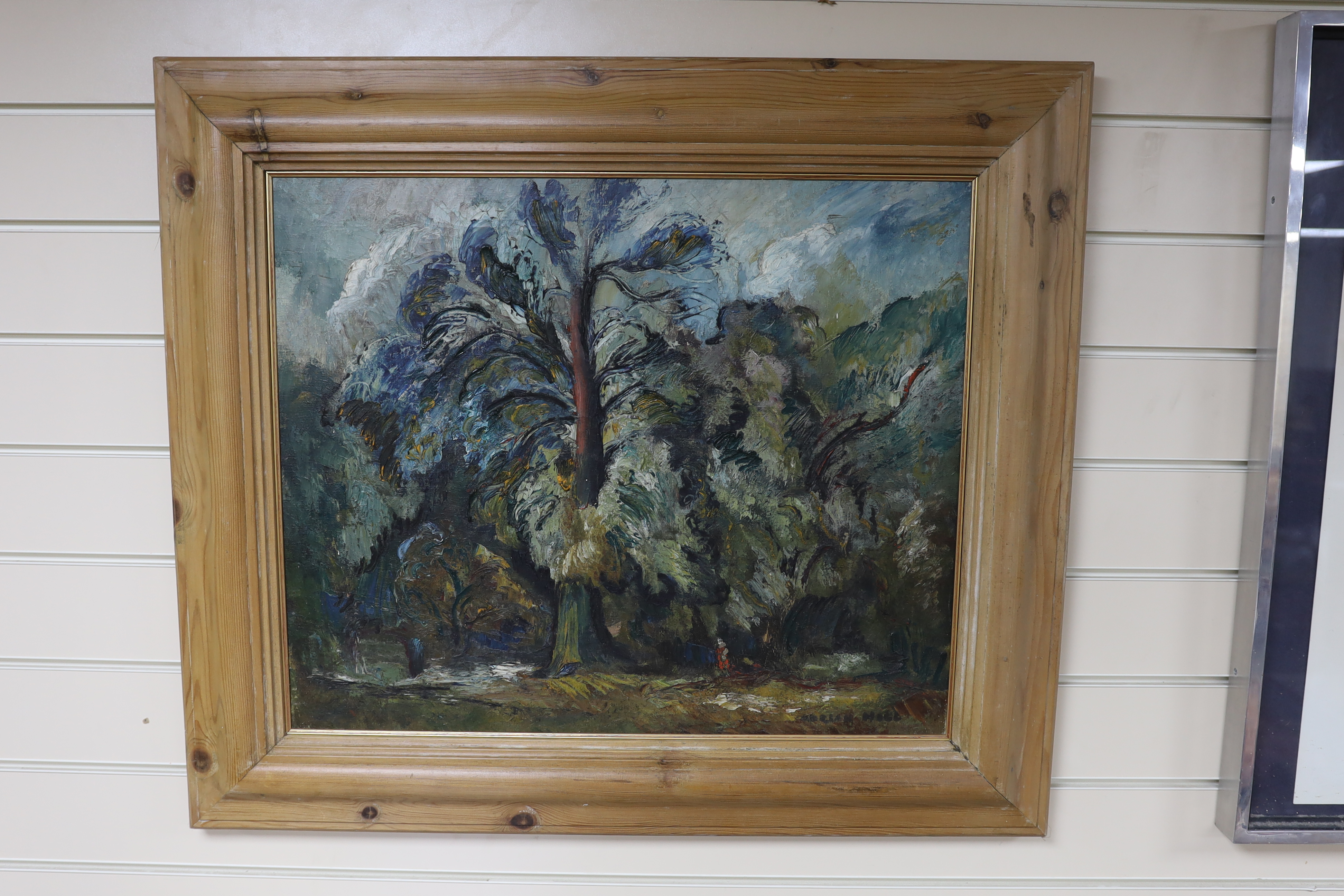 Adrian Hill (1895-1977), impasto oil on canvas, Woodland landscape, signed, 49 x 59cm